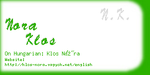 nora klos business card